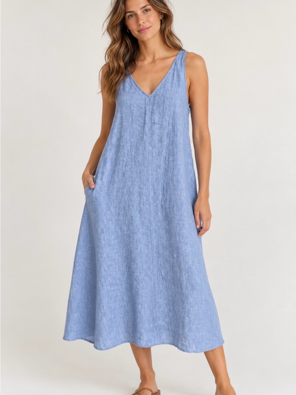 Talbots Linen Maxi Dress - Women's Sleeveless Dress